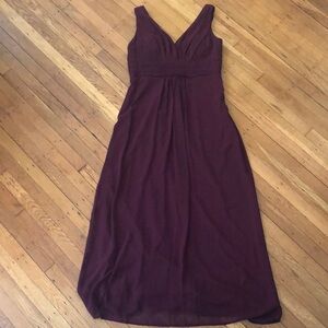 Samantha Paige Maroon V Neck Bridesmaid Dress 12